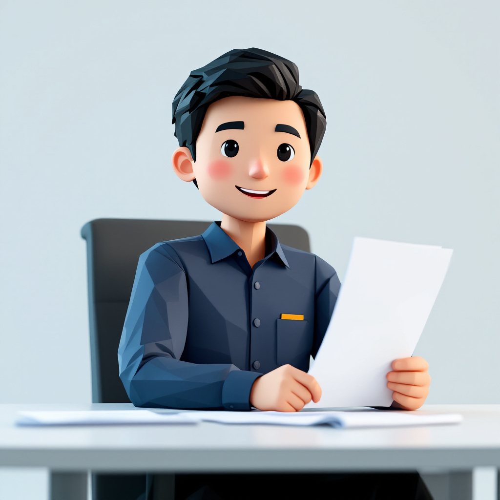 地元中核企業 情シス統括PMのキャラクターイラスト